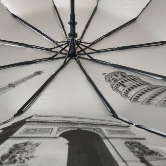 Женский зонт полуавтомат на 10 спиц из фибергласса с пластиковым окончанием, кра. . фото 4
