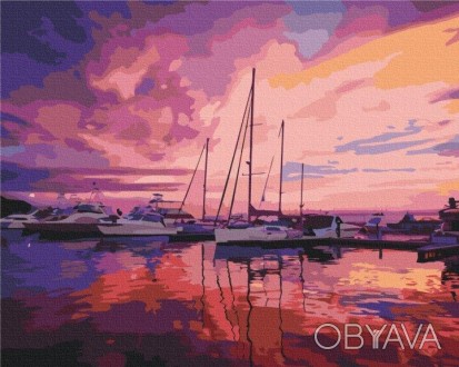Картина за номерами: Рожевий світанок в яхтклубі 40*50 Работаем с 2011 годаБлаго. . фото 1
