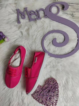 Детские мокасины Caros для девочки текстильные кеды на шнуровке розовые 
Состоян. . фото 1