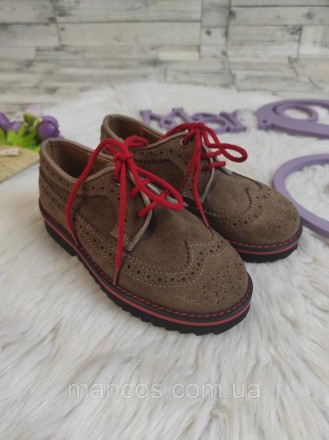 Детские туфли Eli для девочки Hand Made in Spain коричневые на шнуровке 
Состоян. . фото 7