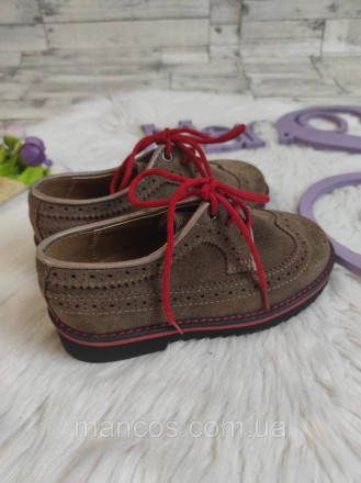 Детские туфли Eli для девочки Hand Made in Spain коричневые на шнуровке 
Состоян. . фото 6