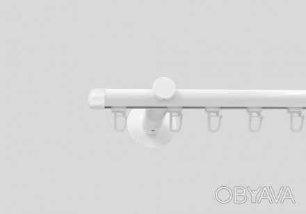 Однорядний стіновий імпресійний карниз Аресто білий комплект Заглушка
Діаметр пр. . фото 1