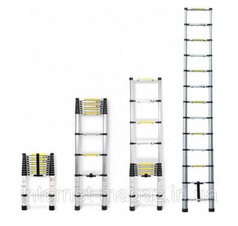Приставная телескопическая лестница лестница - практичный и функциональный инстр. . фото 2