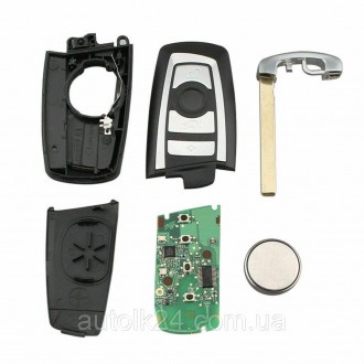 Смарт ключ для BMW (БМВ) 4 - кнопки 433 Mhz Лезвие HU92
Чип Id49 PCF7945Р 
Чисто. . фото 3