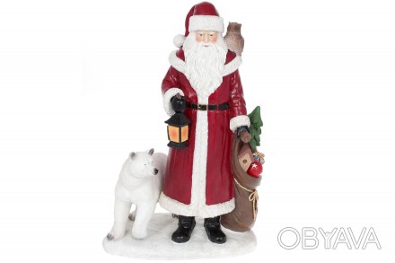 Декоративна фігура Санта з білим ведмедем, 36см
Розмір 22.2*15*36см
Матеріал: по. . фото 1