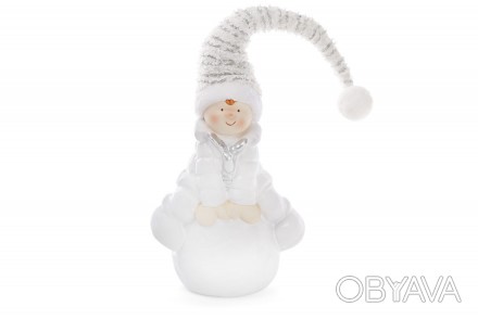 Новогодняя фигура Мальчик на снежке в вязаном колпаке 27см
Размер 18*13*27см
Мат. . фото 1