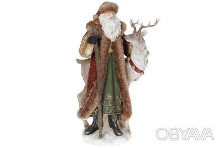 Новогодняя фигура Санта с оленем, 38.5см, цвет – бордо с зеленым.
Размер 22*15*3. . фото 1