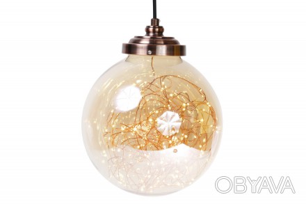 Декоративный шар 23см с LED-гирляндой внутри (300 мини-LED, цвет – теплый белый,. . фото 1