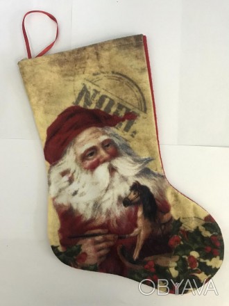 Шкарпетка для подарунків новорічна з принтом 27*18 см продається гуртом із доста. . фото 1
