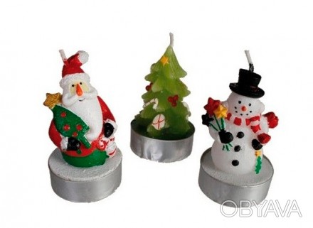 Свічка "Сніговик, ялинка, Санта" зроблені для Васспеціально для створення святко. . фото 1