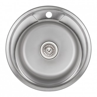 Кухонна мийка Lidz 490-A Satin (0,8 мм) виготовлена з високоякісної нержавіючої . . фото 2