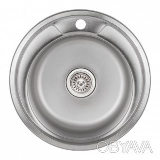 Кухонна мийка Lidz 490-A Satin (0,8 мм) виготовлена з високоякісної нержавіючої . . фото 1