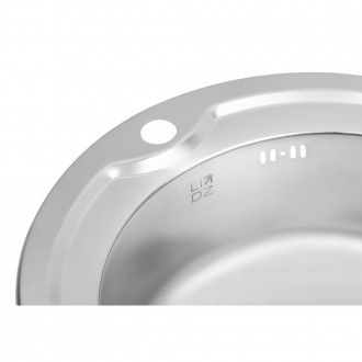 Кухонна мийка Lidz 510-D 0,6 мм Satin виготовлена з високоякісної нержавіючої ст. . фото 7