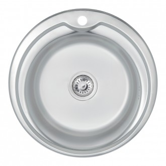 Кухонна мийка Lidz 510-D 0,6 мм Satin виготовлена з високоякісної нержавіючої ст. . фото 2