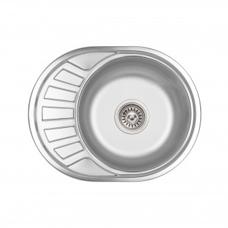 Кухонна мийка Lidz 5745 0,6 мм Satin виготовлена з високоякісної нержавіючої ста. . фото 2