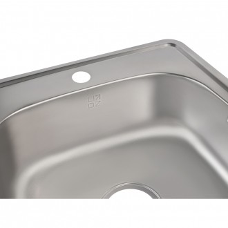 Кухонна мийка Lidz 4848 0,6 мм Satin (LIDZ4848SAT06) виготовлена з нержавіючої с. . фото 7