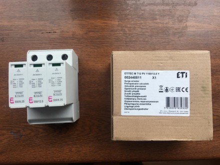 Обмежувач перенапруги ETITEC M T12 PV 1100/12.5 Y. Днепр. фото 1 Обмежувач перенапруги ETITEC M T12 PV 1100/12.5 Y. Днепр. фото 1
