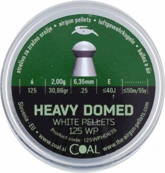 Пули пневматические Coal Heavy Domed кал. 6.35 мм 2 г 125 шт/уп
Пневматические п. . фото 2