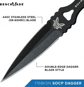 Тактический кинджал BENCHMADE SOCP Dagger
Benchmade 176 SOCP Dagger (176BK) – ск. . фото 5