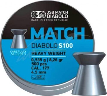 Пули пневматические JSB Match HW 4.49 мм , 0.535 г, 500 шт/уп
Серия Diabolo Matc. . фото 3