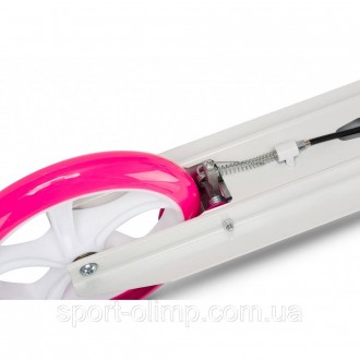 Самокат с ручным тормозом Razzo CITY 200 мм. алюминиевый HUL1-200 White/Pink
Сам. . фото 5