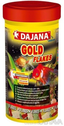 Dajana Gold Flakes - високоякісний, комплексний корм у вигляді пластівців для вс. . фото 1