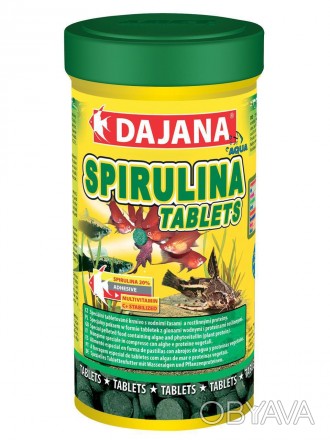 Комплексний корм Dajana Spirulina Tablets з високим вмістом спіруліни, у вигляді. . фото 1