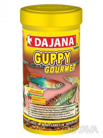 Dajana Guppy Gourmet - високоякісний корм у вигляді дрібних пластівців, спеціаль. . фото 1