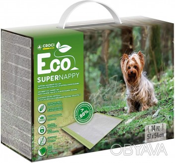 Супер, що всмоктують одноразові пелюшки для собак Croci Super nappy Eco.Пеленки . . фото 1