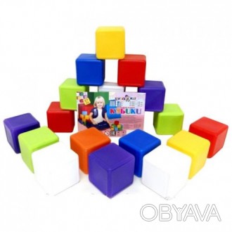 Разноцветные кубики размером 6х6х6 см. В наборе есть 20 кубиков. Выполнены из ка. . фото 1