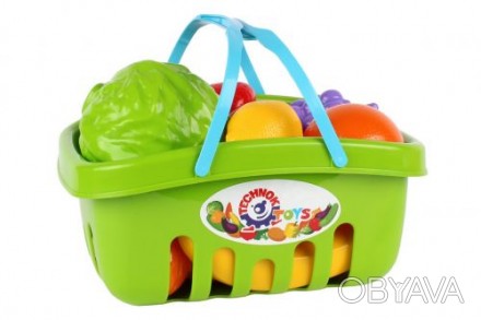 Набор овощей и фруктов в корзинке. При помощи набора, ребёнок сможет запоминать . . фото 1