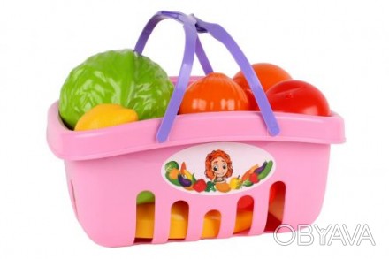 Набор овощей и фруктов в корзинке. При помощи набора, ребёнок сможет запоминать . . фото 1