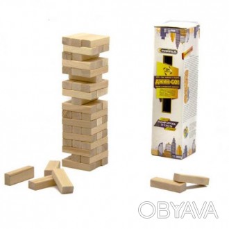 Настольная игра "Djin-Go" (Дженга, Джанга, Vega). 54 деревянных закругленных бру. . фото 1