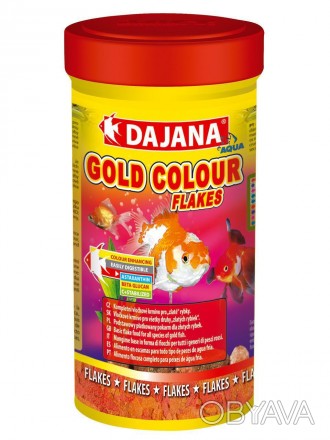 Dajana Gold Colour Flakes - високоякісний, комплексний корм у вигляді пластівців. . фото 1