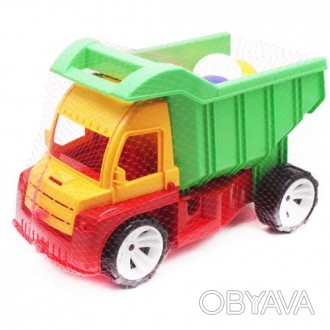Алексбамс грузовик шар малый. В грузовике 17 пластиковых шариков разных цветов.Б. . фото 1
