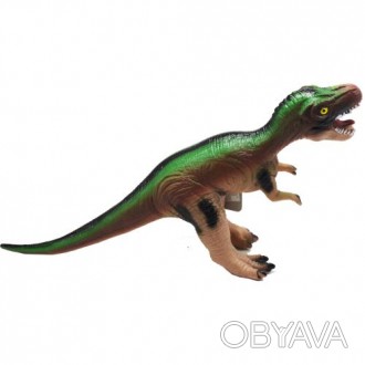 Резиновый динозавр. Имеет коричнево-зеленый окрас. Выглядит очень реалистично. П. . фото 1