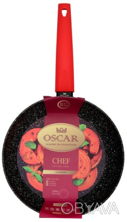 Короткий опис:Сковорода Oscar Chef, 24 см (OSR-1101-24)Материал: алюминий. Толщи. . фото 1