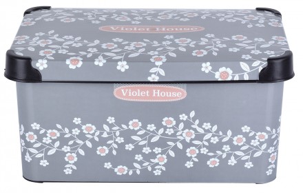 Короткий опис:
Контейнер для зберігання Violet House 0646 DECOR ANTRACITE FLOWER. . фото 3