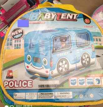 Дизайн намети виконаний у вигляді поліцейського автобуса.
Розміри іграшки: довжи. . фото 3