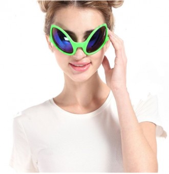 Забавные очки маска оформлены в бирюзовой оправе с синими стеклами. Аксессуар за. . фото 4