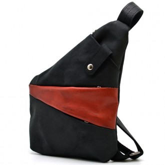 Рюкзак косуха на одно плечо TARWA RAR-6402-4lx черная c красным (уценка). Модель. . фото 2