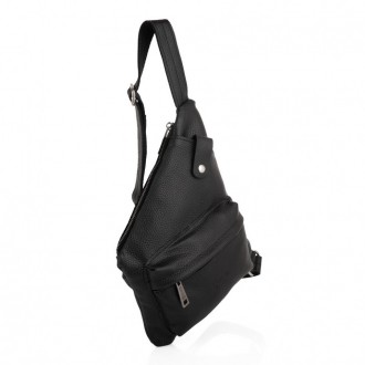 Мужская сумка слинг, рюкзак через плечо FA-6501-4lx, бренд TARWA в черной коже ф. . фото 7