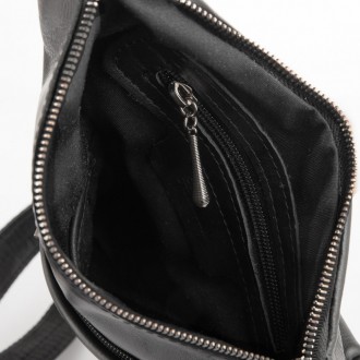 Мужская сумка слинг, рюкзак через плечо FA-6501-4lx, бренд TARWA в черной коже ф. . фото 9