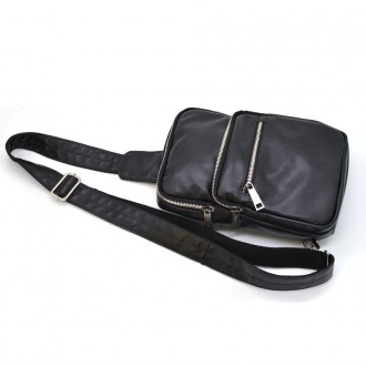 Кожаный рюкзак слинг мужской на одну шлейку GA-0904-4lx TARWA из натуральной гла. . фото 7