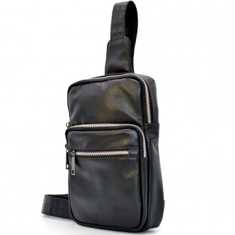 Кожаный рюкзак слинг мужской на одну шлейку GA-0904-4lx TARWA из натуральной гла. . фото 2