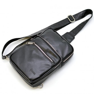 Кожаный рюкзак слинг мужской на одну шлейку GA-0904-4lx TARWA из натуральной гла. . фото 6