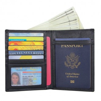 Чорний шкіряний гаманець-органайзер з відділом для ID документів JDR-8450A
 Відм. . фото 8