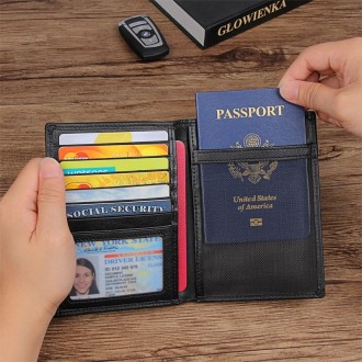 Чорний шкіряний гаманець-органайзер з відділом для ID документів JDR-8450A
 Відм. . фото 10