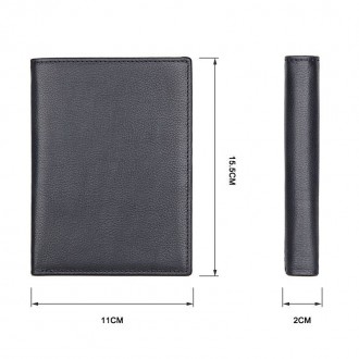 Чорний шкіряний гаманець-органайзер з відділом для ID документів JDR-8450A
 Відм. . фото 11