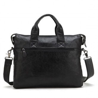 Кожаная натуральная сумка на каждый день, черная. Мягкая кожа, легкая сумка, иде. . фото 4